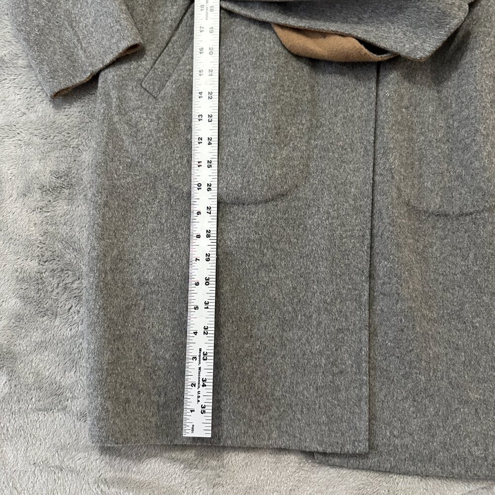 Rag & Bone Gray Tan Reversible Wool Blend Belted Trench Coat Jacket Medium* - Picture 2 of 8